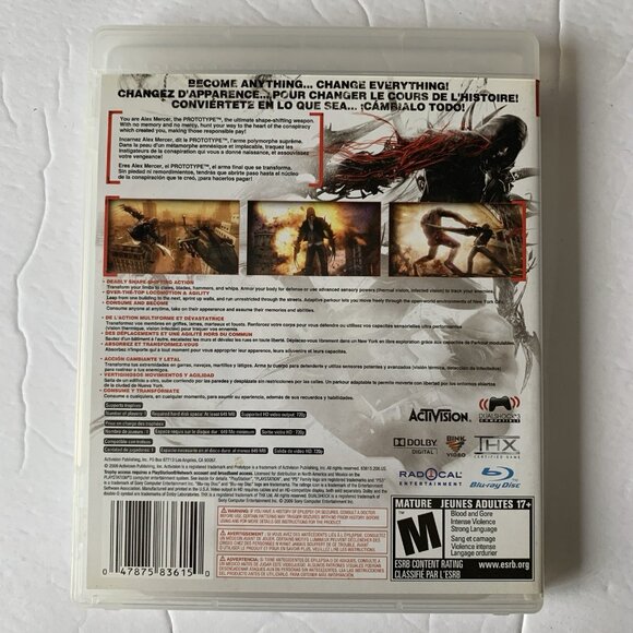 Prototype (Sony PlayStation 3, PS3) Case And Disc - Picture 2 of 3